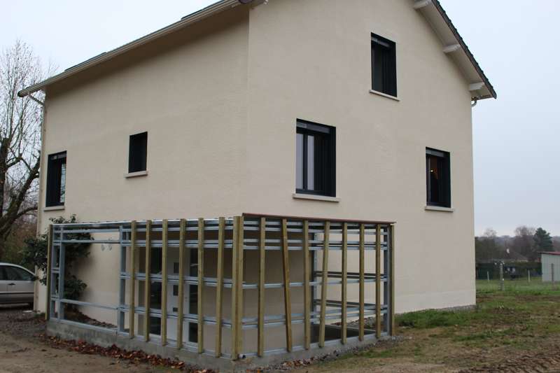 Création d'un garage avec toiture terrasse
